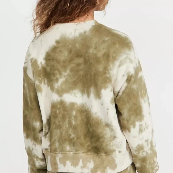 VELVET By Graham & Spencer True Tie Dye Soft Fleece Sweatshirt Green Small - Picture 3 of 7